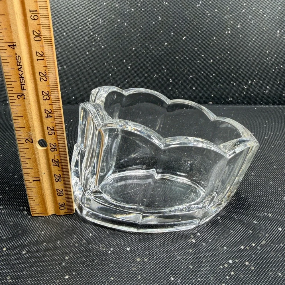 Clamborn Clear Pressed Glass Napkin Holders Spoon Holder Heavy Weighted Base